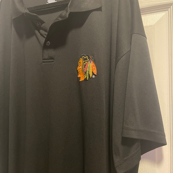 Chicago Blackhawks Antigua Big & Tall 4XL Tribute Polo - Black - Picture 6 of 8